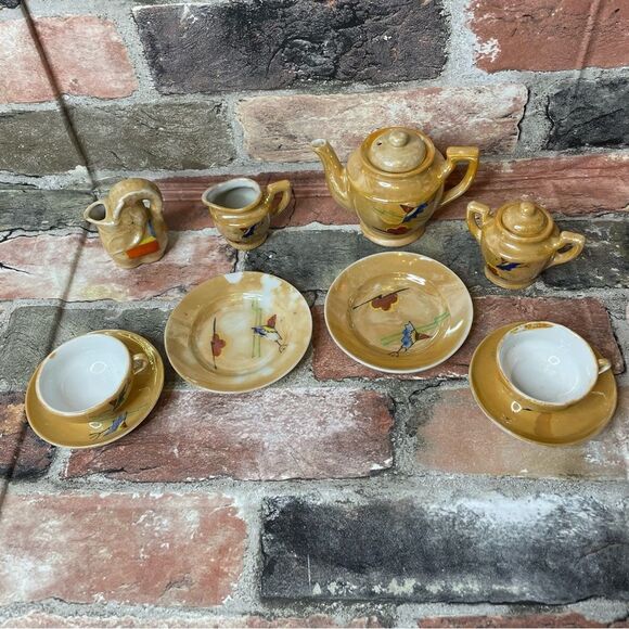 Vintage Mini Glass Play Tea Set Bundle - Picture 1 of 7